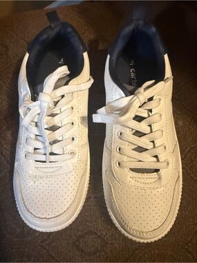 Carter's White and Navy Kids Lace-Up Sneakers